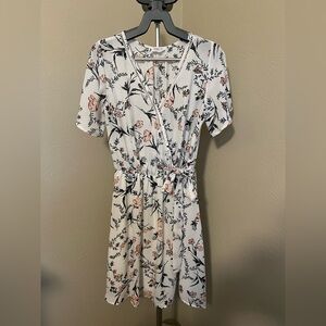 Sienna Sky White Cream Midi Sundress V-Neck Small